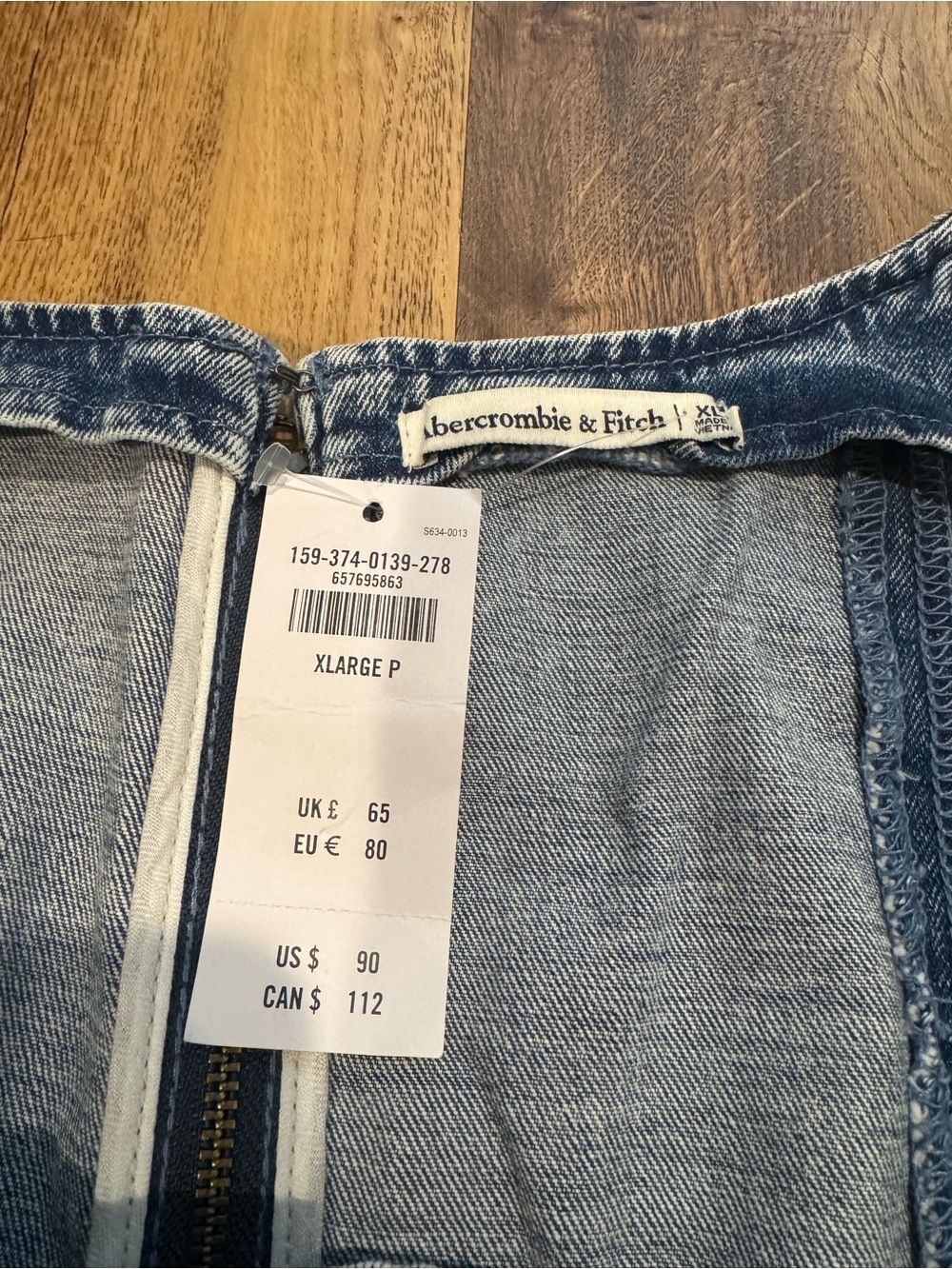 Abercrombie & Fitch NWT Mila Squareneck Denim Mini Dress Size XLP - Picture 6 of 12